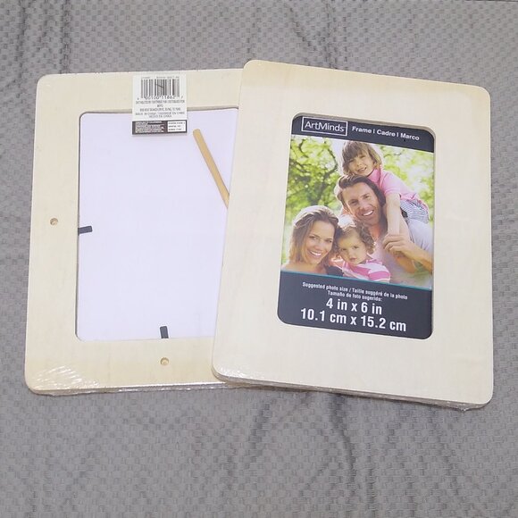 ArtMinds Unfinished Frame 4x6 in. Set of 2 Portrait or Landscape Natural Finish - Picture 4 of 7